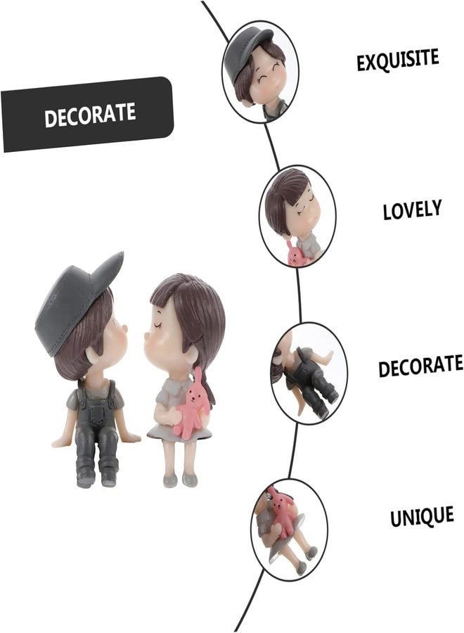 The Pot Dealer Miniature Small Decorative Pieces Mini Toy Couple stuate Stool Couple Ornaments Auto Interior Mini Garden Figurines Couple Statue Boy Ideal Gift for Friends (Couple) - Image 4